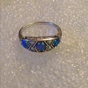 Art Deco 925 opal ring